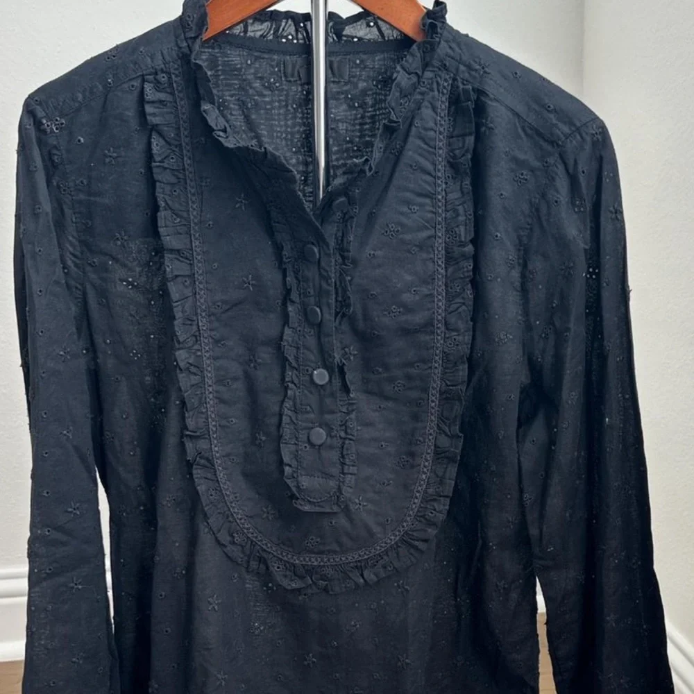 Black Ruffled Blouse - JCrew - Picture 7 of 7